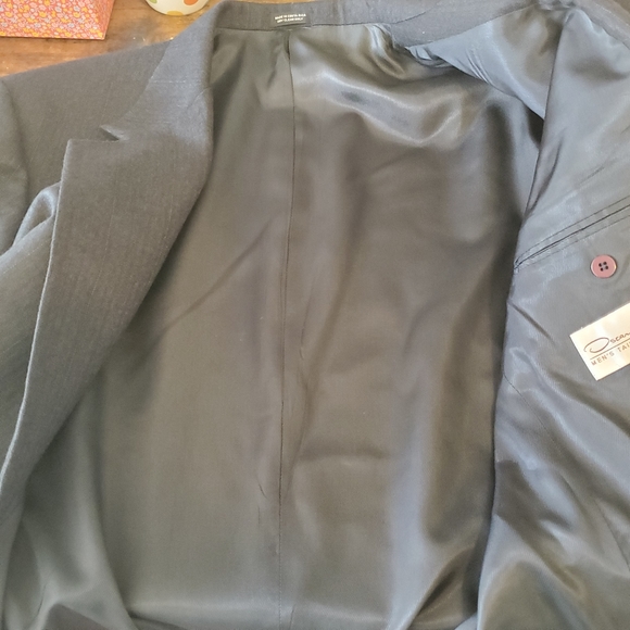 Oscar de la Renta Navy Herringbone Jacket - Picture 6 of 7